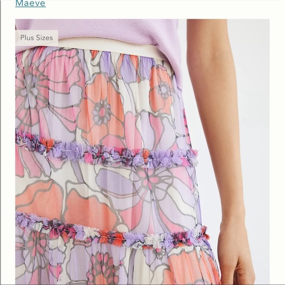 Anthropologie Maeve tiered tulle maxi skirt - size M medium - Picture 3 of 5